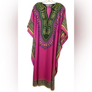 Santé Classics Caftan One Size Polyester Pink Tunic Cover Up